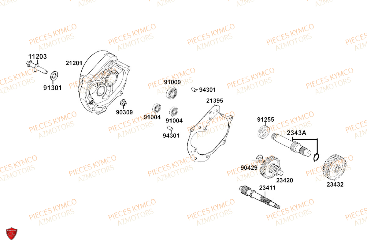 Transmission KYMCO Pièces LIKE 50I 4T EURO5 (TA10EA/TA10EE)