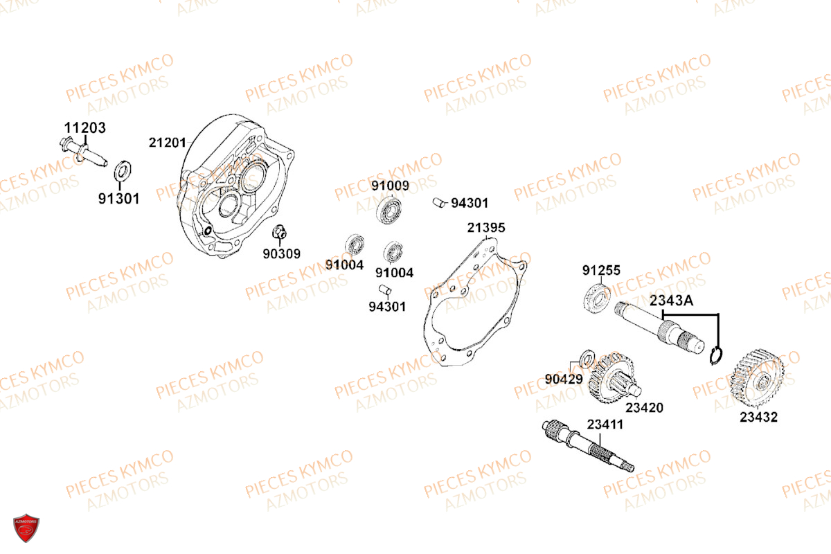 Transmission KYMCO Pièces LIKE 50I 4T EURO5 (TA10EA/TA10EE)