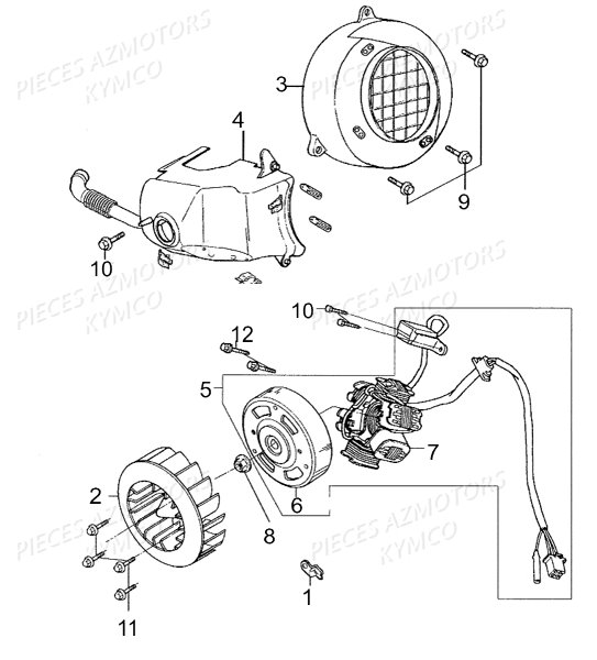 Allumage KYMCO Pieces LIKE 50 2T EUROII (KE10AA)