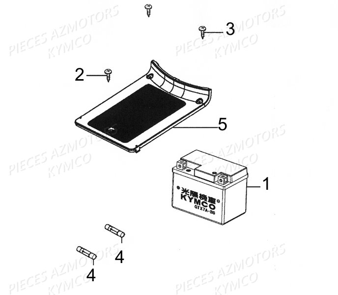 BATTERIE YTX7A-BS YUASA (ORIGINE) KYMCO pour BATTERIE de LIKE 50 2T