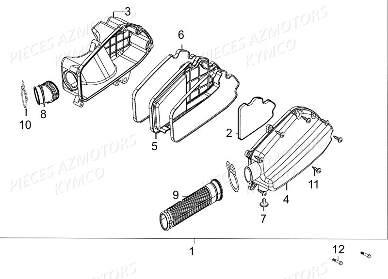 Boite A Air KYMCO Pieces LIKE 50 2T EUROII (KE10AA)