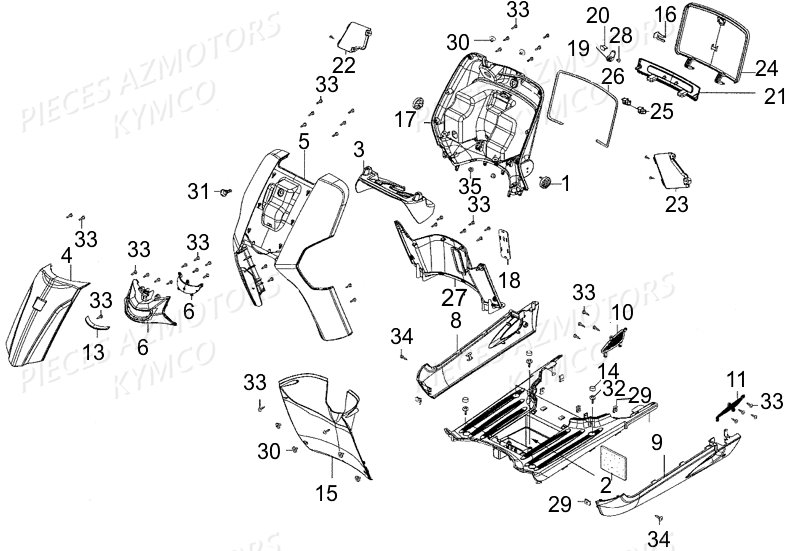 Carenages Avant KYMCO Pieces LIKE 50 2T EUROII (KE10AA)