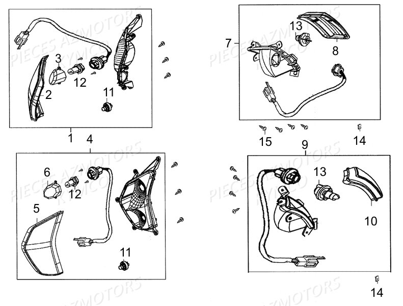 Clignotants KYMCO Pieces LIKE 50 2T EUROII (KE10AA)