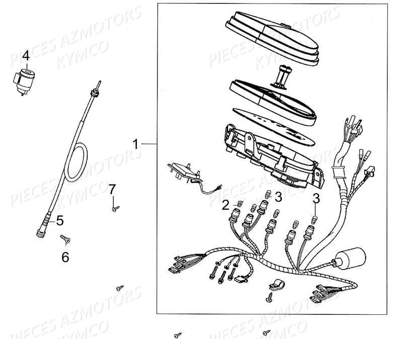 COMPTEUR KYMCO Pièces Scooter LIKE 50 2T 