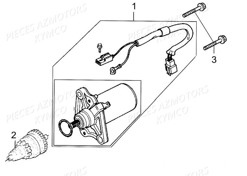 Demarreur KYMCO Pieces LIKE 50 2T EUROII (KE10AA)