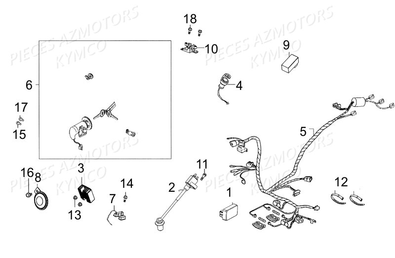 Equipement Electrique KYMCO Pieces LIKE 50 2T EUROII (KE10AA)