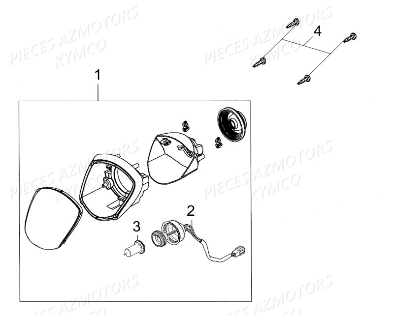 Phare KYMCO Pieces LIKE 50 2T EUROII (KE10AA)