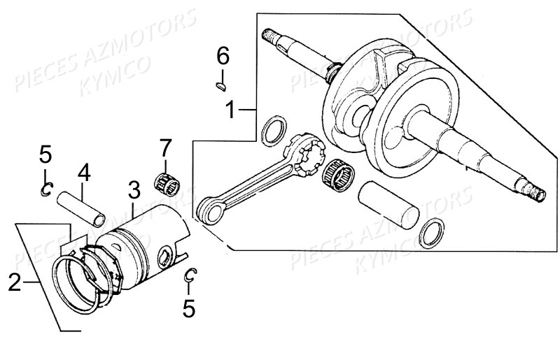 PISTON VILEBREQUIN KYMCO LIKE 50 2T