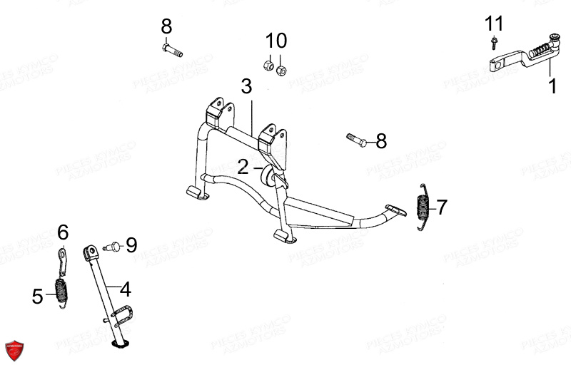 Bequille Kick De Demarrage KYMCO Pièces LIKE 50 4T EURO II (KG10AA)
