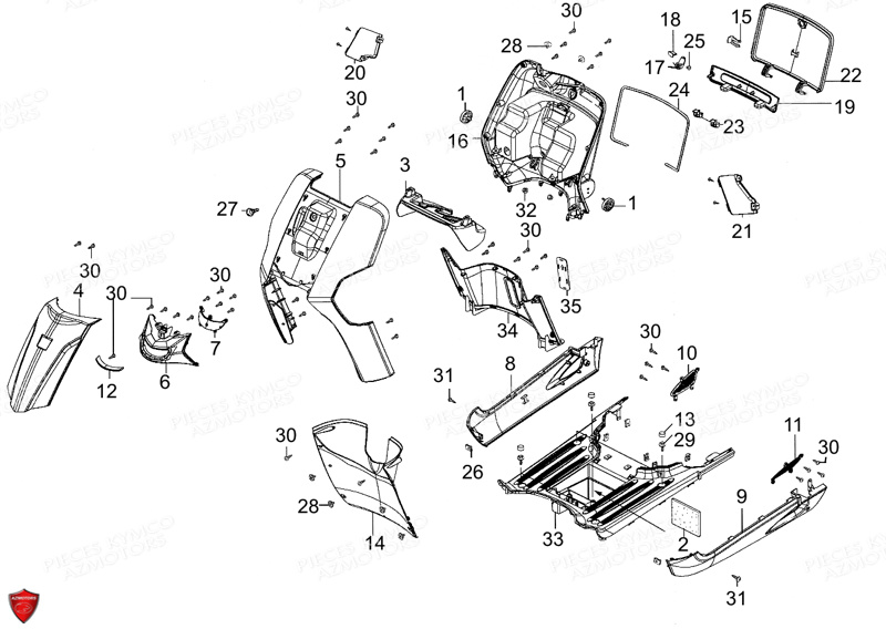 CARENAGES AVANT KYMCO LIKE 50 4T EURO II