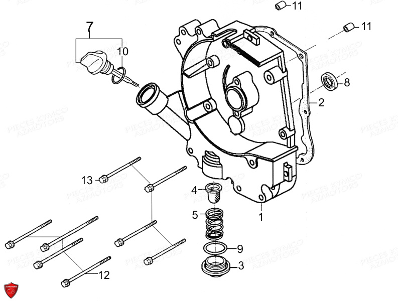 CARTER DROIT KYMCO LIKE 50 4T EURO II