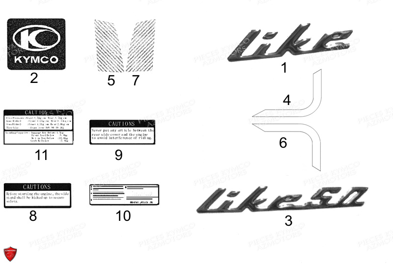 DECORS KYMCO LIKE 50 4T EURO II (KG10AA)