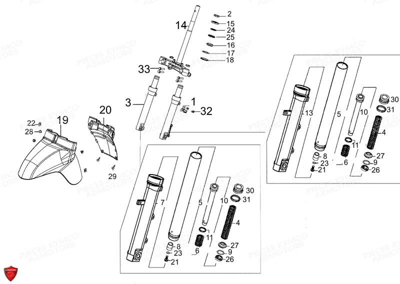 FOURCHE pour LIKE 50 4T EURO II