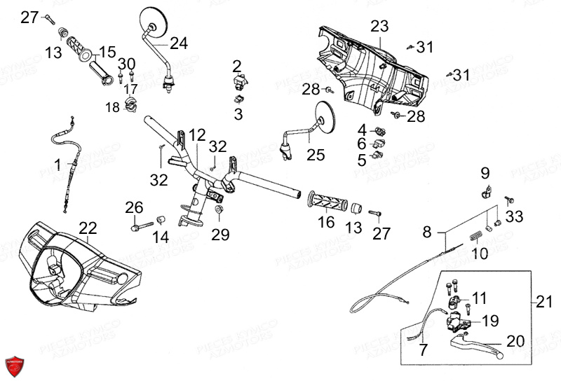 GUIDON pour LIKE 50 4T EURO II