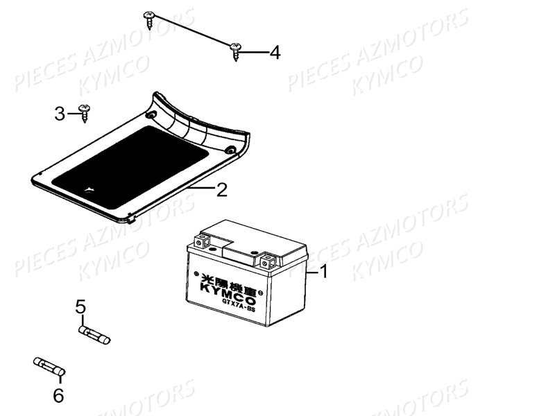 Batterie KYMCO Pieces LIKE 50 LX 2T EUROII (KE10AD)