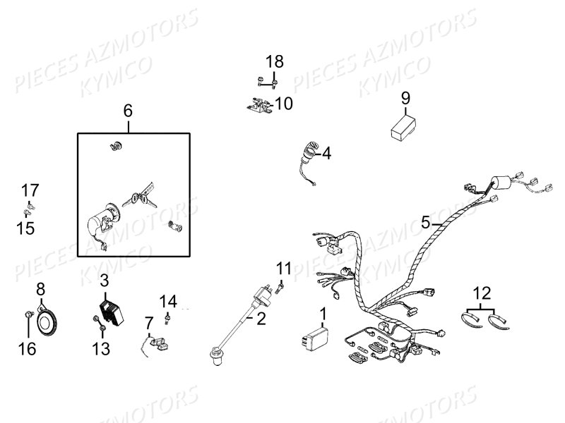 EQUIPEMENT_ELECTRIQUE KYMCO Pieces LIKE 50 LX 2T EUROII (KE10AD)