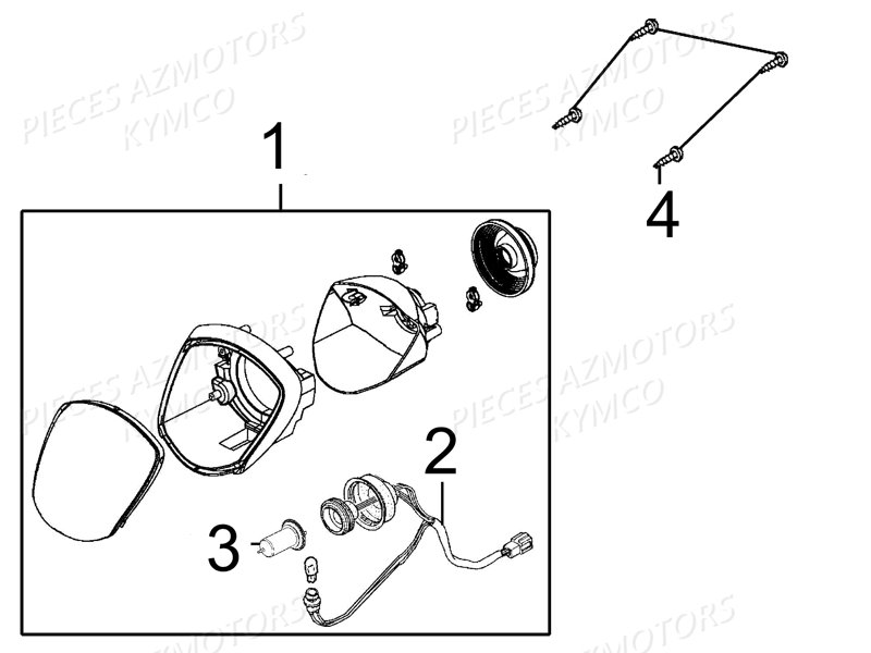 Phare KYMCO Pieces LIKE 50 LX 2T EUROII (KE10AD)