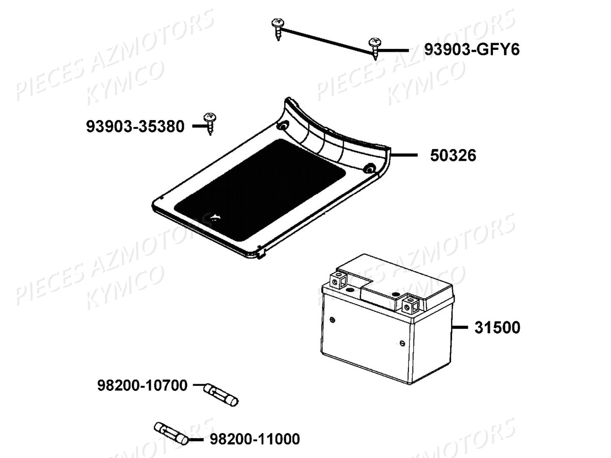 Batterie KYMCO Pièces LIKE 50 2T MMC EURO2 (KE10AM)