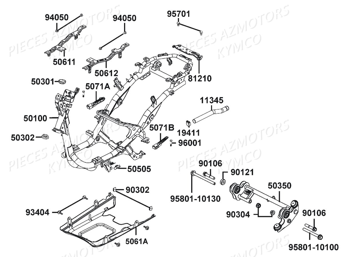 CHASSIS pour LIKE 50 MMC 2T E2