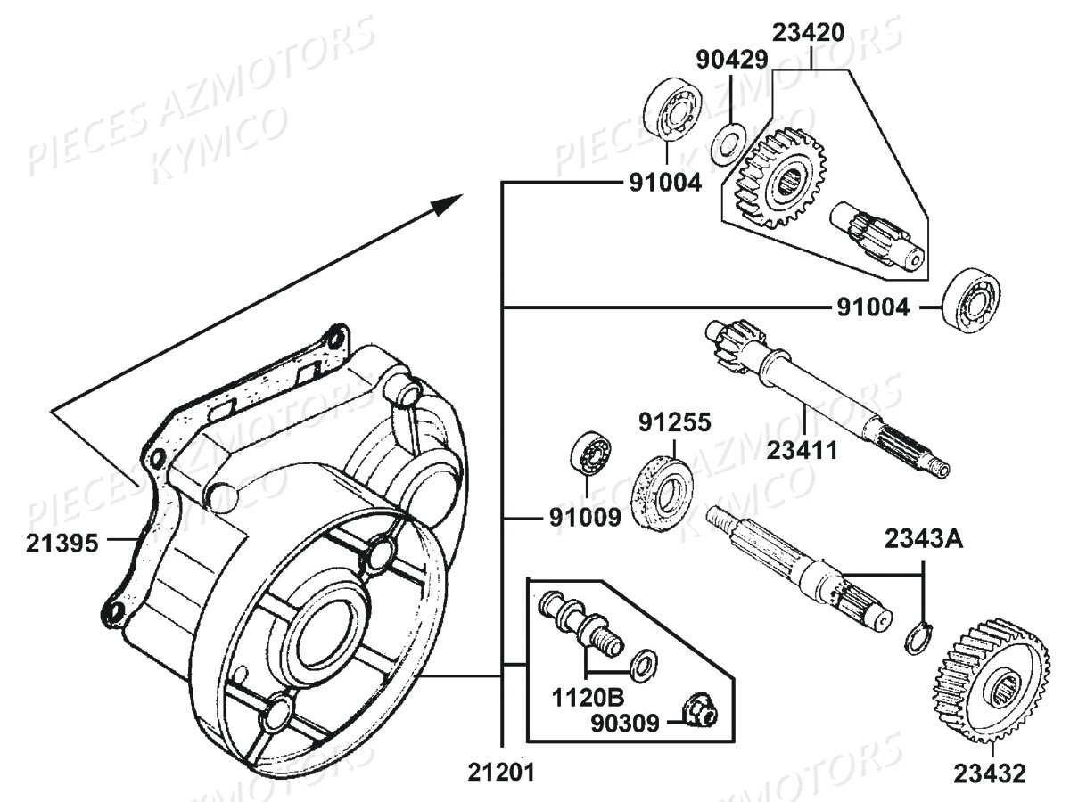 TRANSMISSION KYMCO LIKE 50 MMC 2T E2