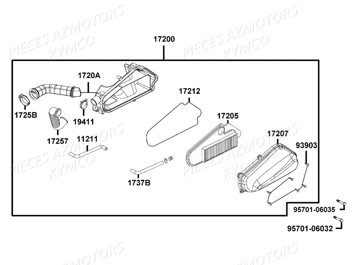 BOITE A AIR KYMCO LIKE 50 MMC 4T