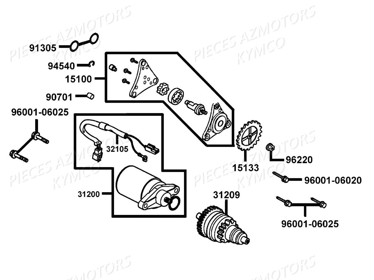 Demarreur Pompe A Huile KYMCO Pièces LIKE 50 4T MMC EURO2 (KG10AX)