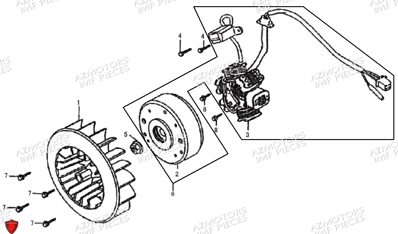 Allumage AZMOTORS PIECES MACK_01 50cc 4T EURO 5 Injection