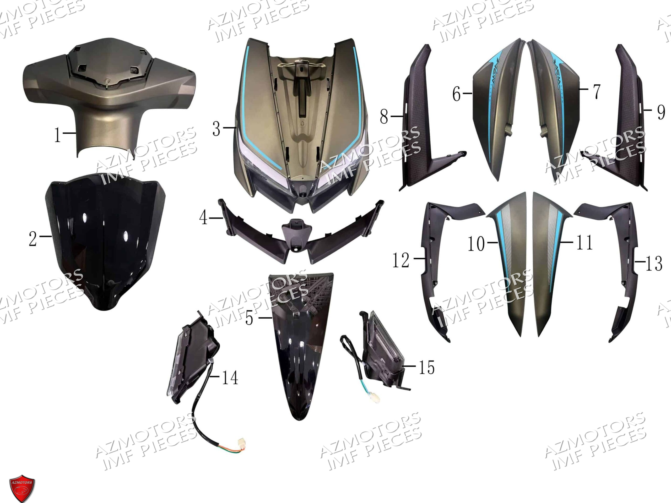 Carenage Face Avant AZMOTORS PIECES MACK_01 50cc 4T EURO 5 Injection