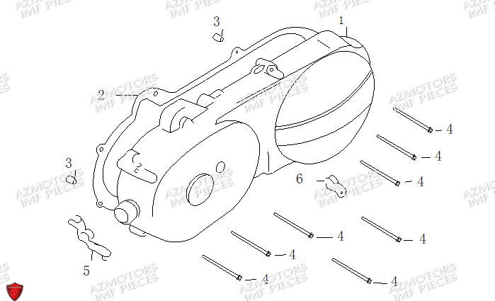 Carter De Kick AZMOTORS PIECES MACK_01 50cc 4T EURO 5 Injection