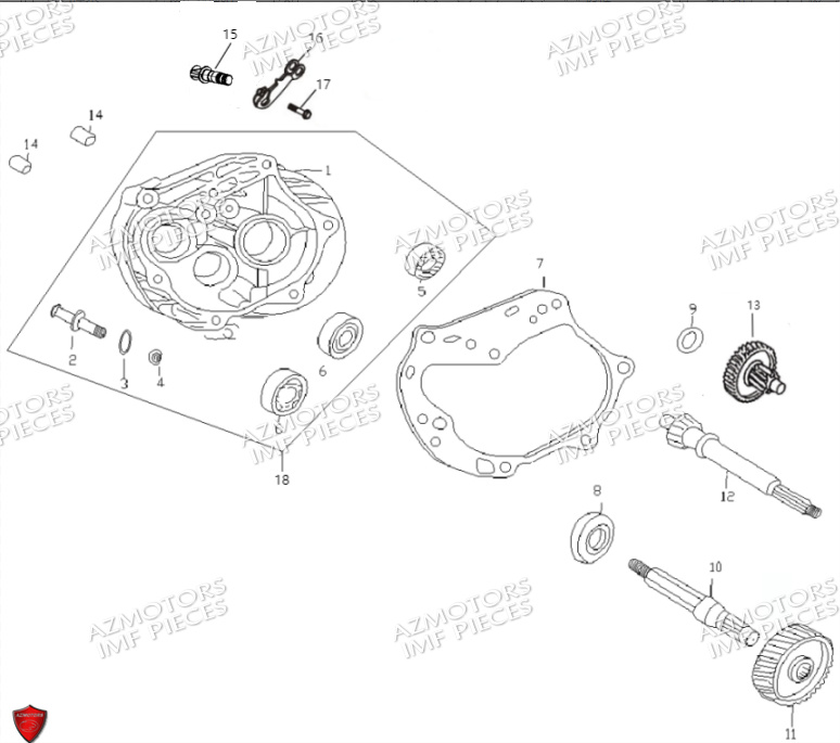 Carter De Transmission AZMOTORS PIECES MACK_01 50cc 4T EURO 5 Injection