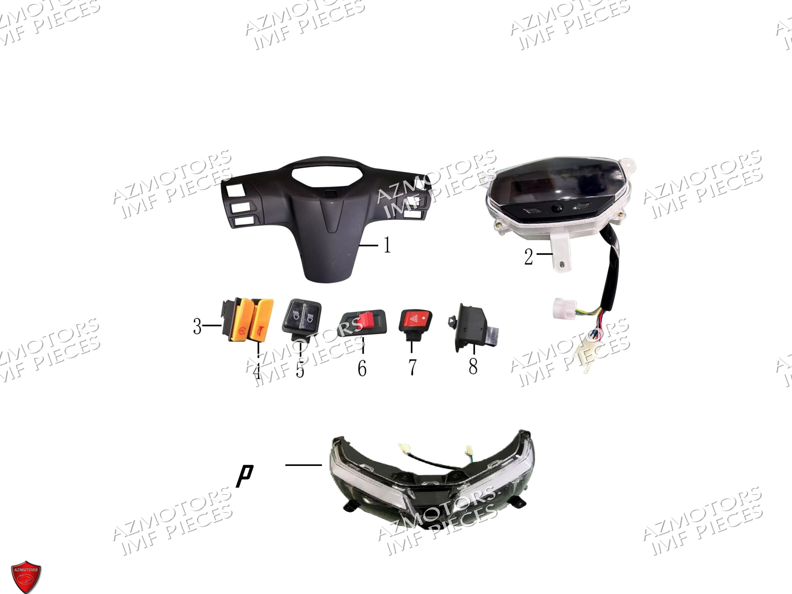 Compteur Et Phares AZMOTORS PIECES MACK_01 50cc 4T EURO 5 Injection