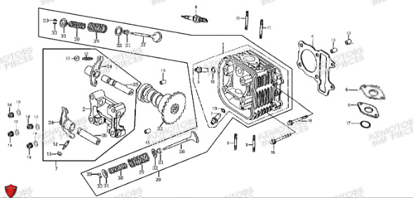 Culasse AZMOTORS PIECES MACK_01 50cc 4T EURO 5 Injection