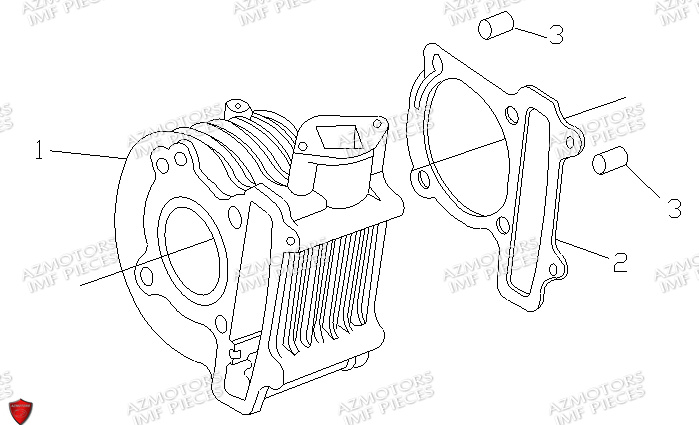 Cylindre AZMOTORS PIECES MACK_01 50cc 4T EURO 5 Injection