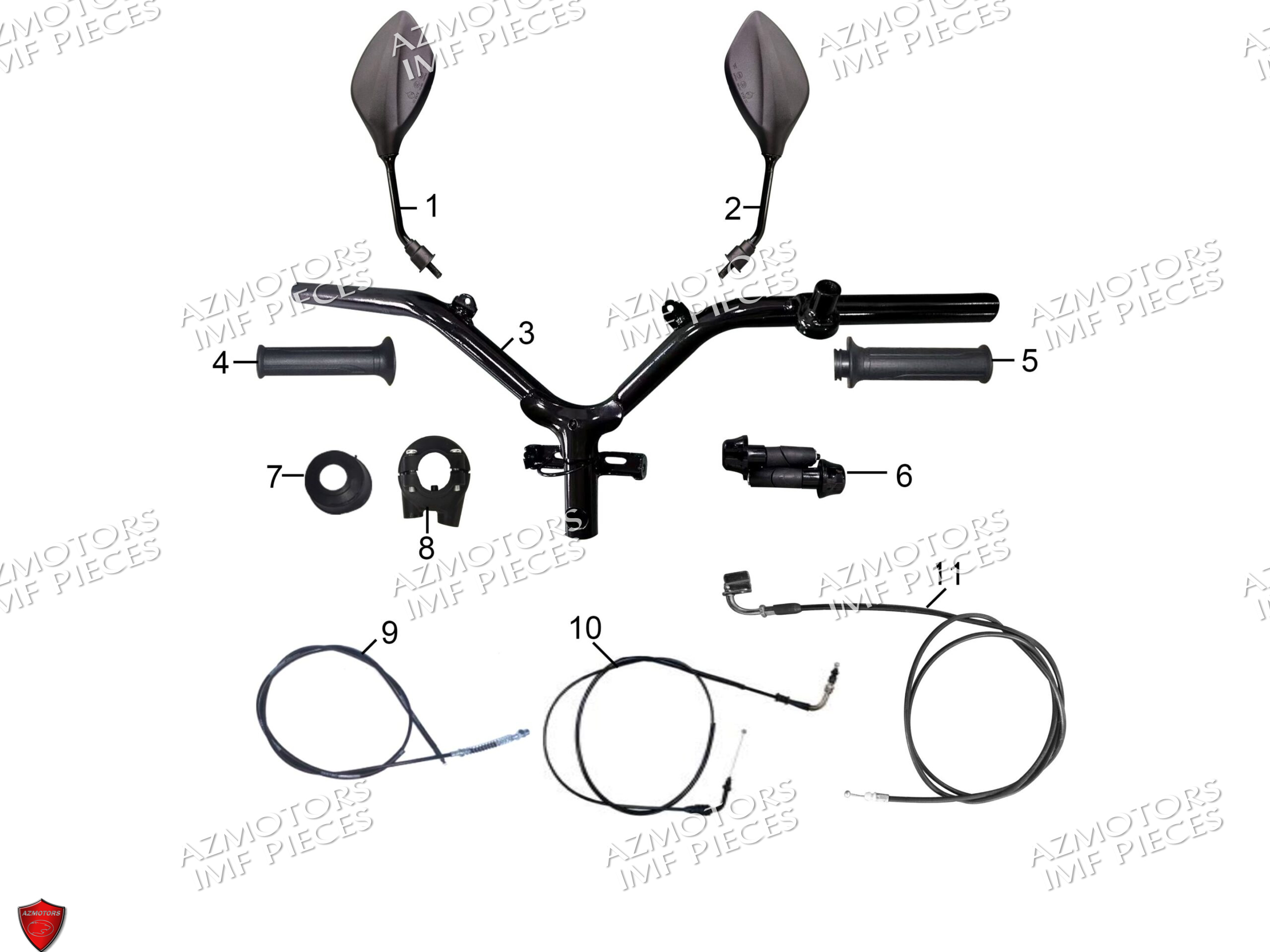 Guidon AZMOTORS PIECES MACK_01 50cc 4T EURO 5 Injection