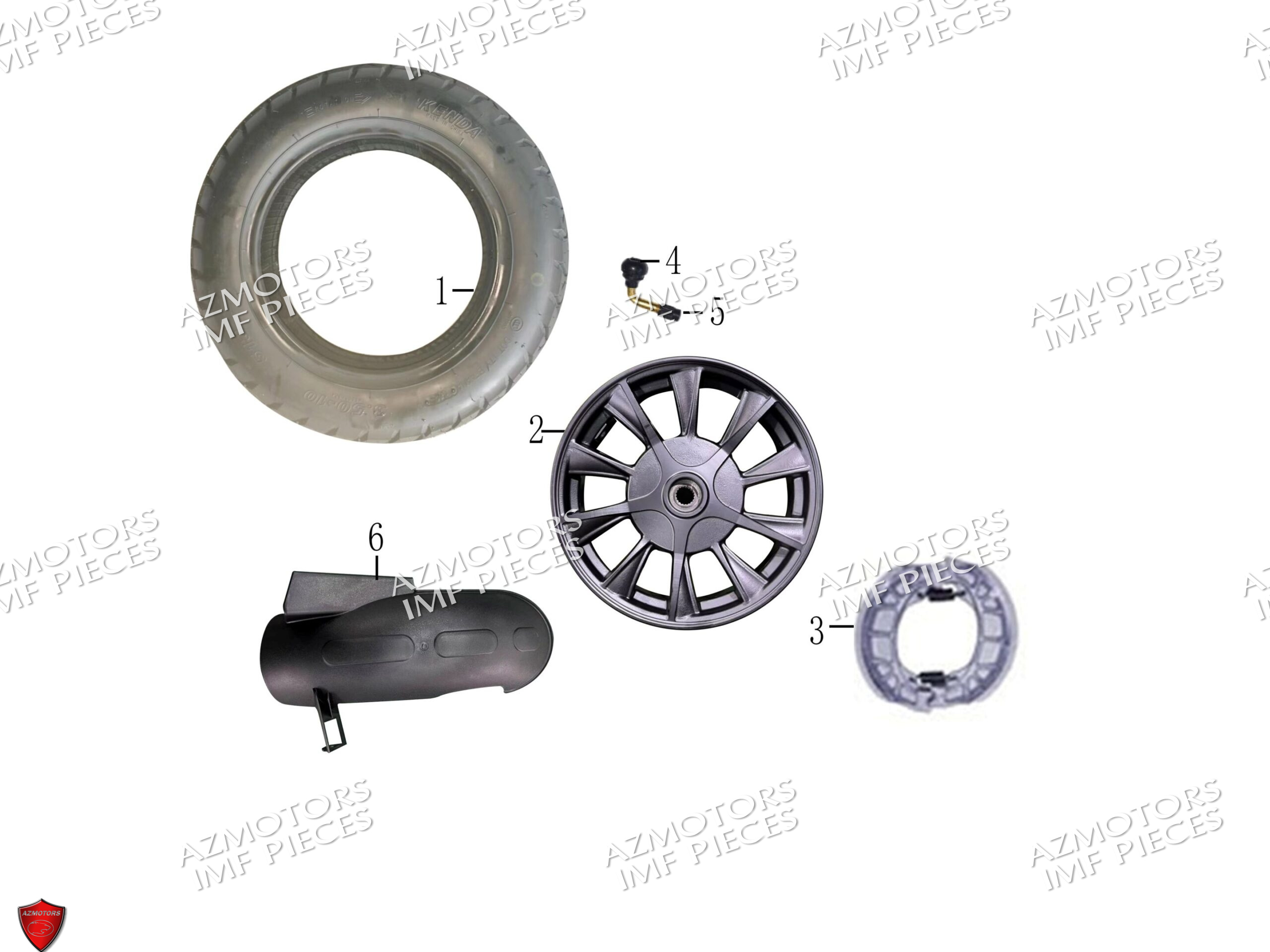 Roue Arriere AZMOTORS PIECES MACK_01 50cc 4T EURO 5 Injection