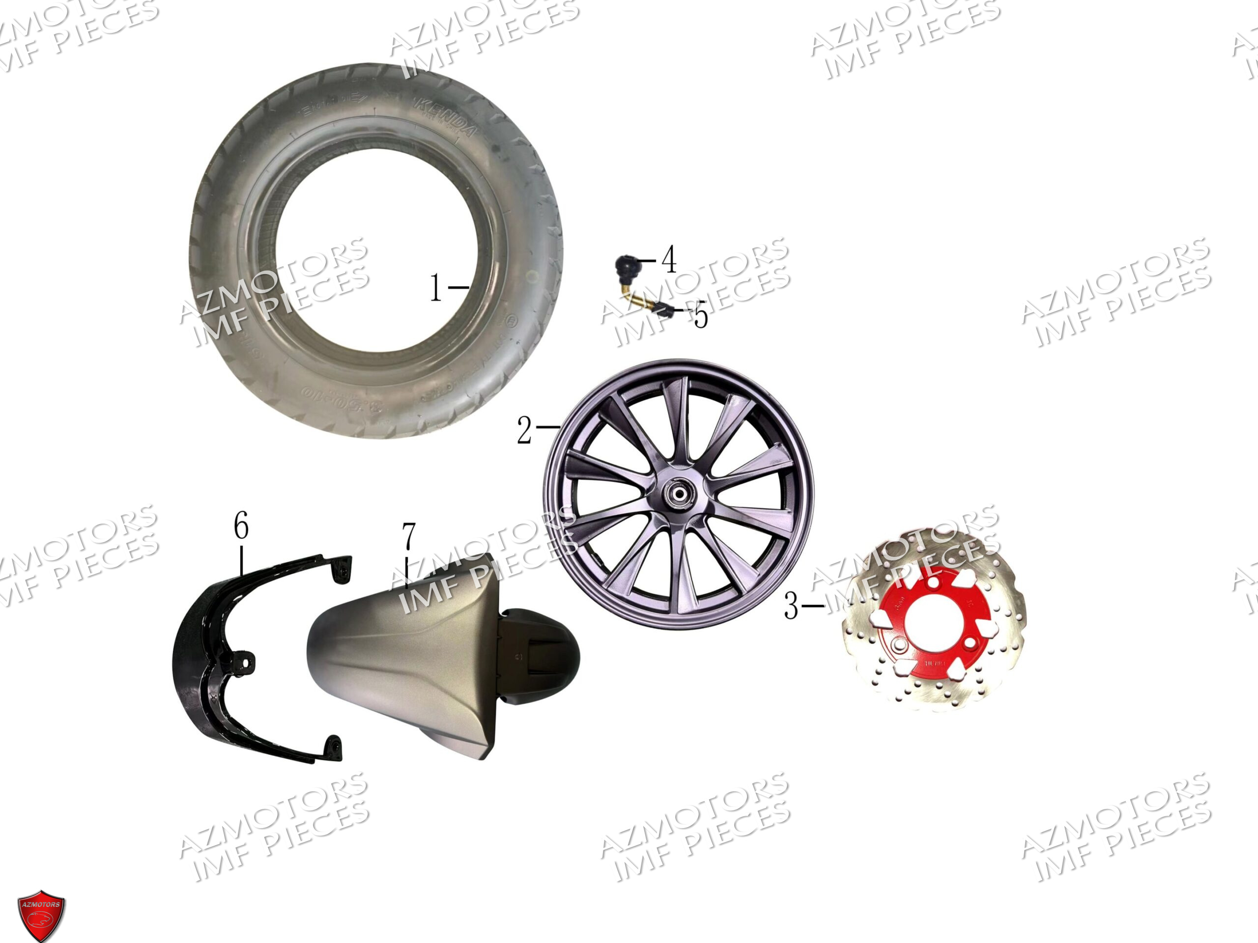 Roue Avant AZMOTORS PIECES MACK_01 50cc 4T EURO 5 Injection