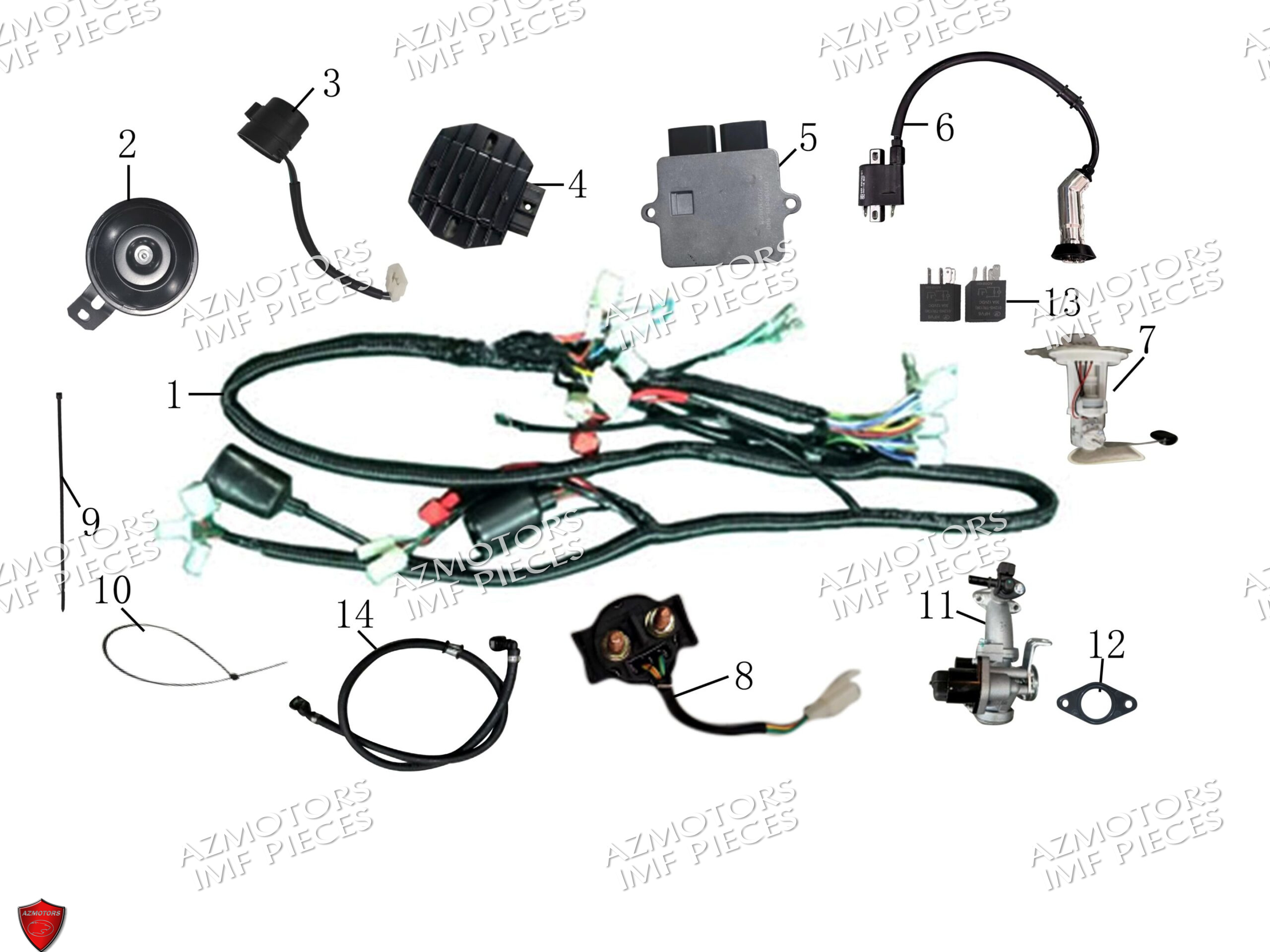 Systeme Electrique AZMOTORS PIECES MACK_01 50cc 4T EURO 5 Injection