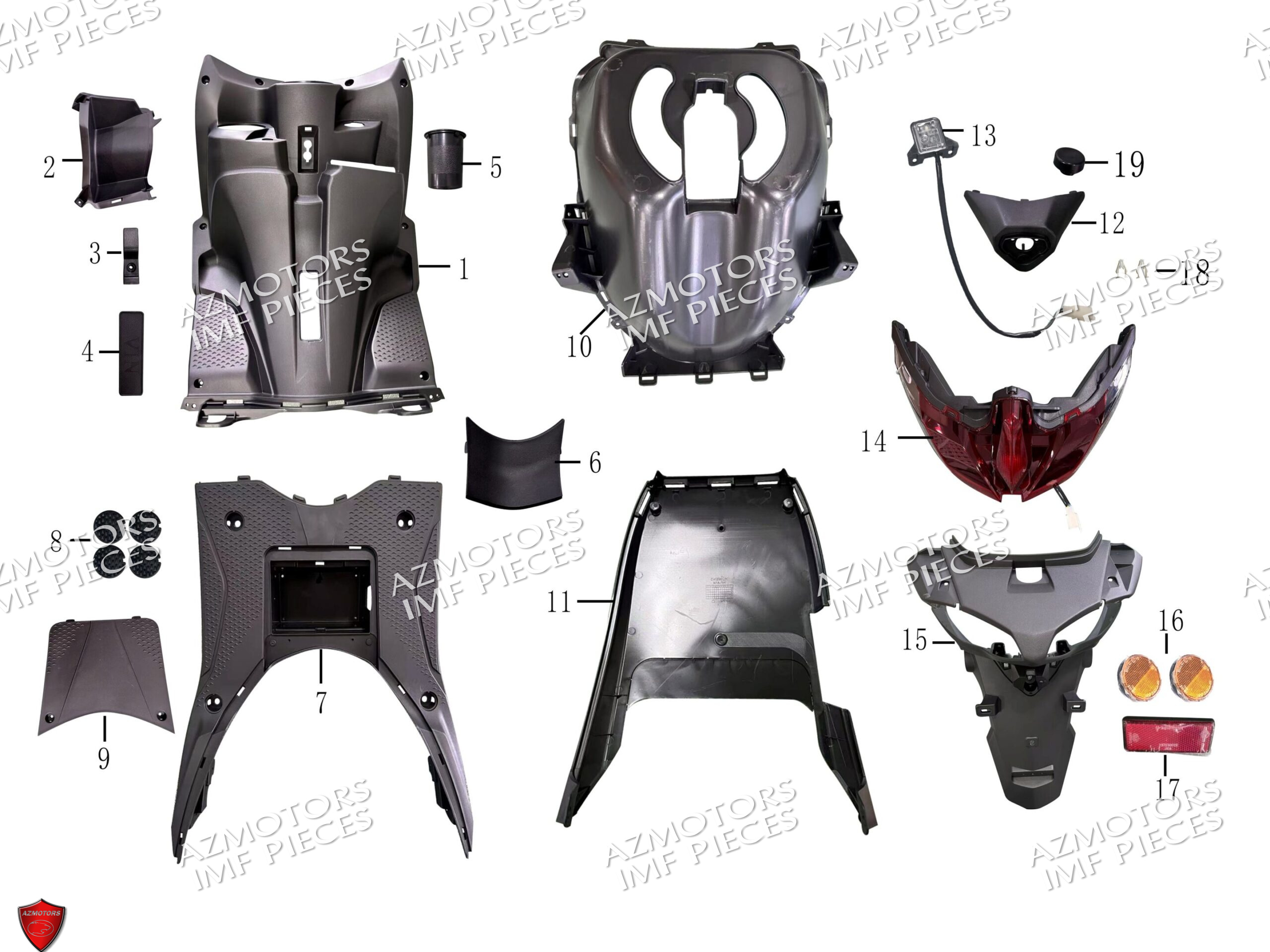 Tablier AZMOTORS PIECES MACK_01 50cc 4T EURO 5 Injection