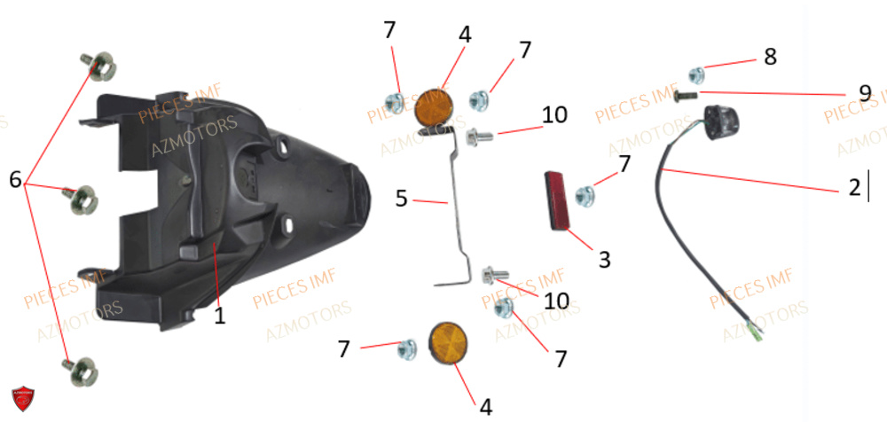 Bavette AZMOTORS PIECES MAGIC 125 4T EURO 5+