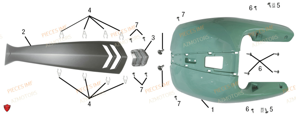 Face Avant AZMOTORS PIECES MAGIC 125 4T EURO 5+