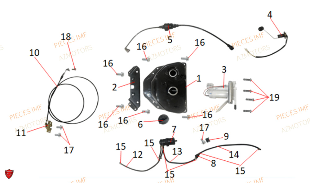 Reservoir AZMOTORS PIECES MAGIC 125 4T EURO 5+