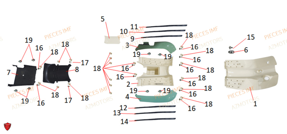 Tablier AZMOTORS PIECES MAGIC 125 4T EURO 5+