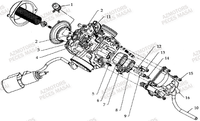 Carburateur (vue De Dessous) MASAI Pièces Quad A300