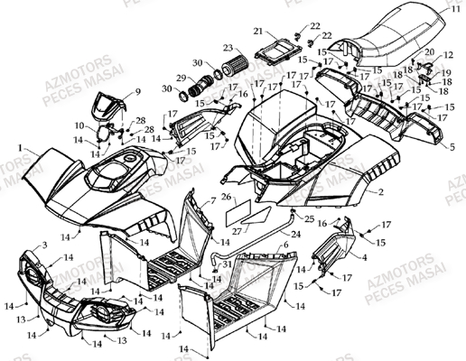 Carrosserie MASAI Pièces Quad A300