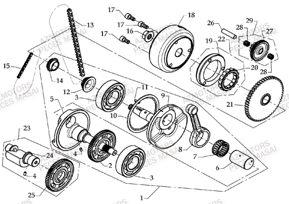 Embiellage AZMOTORS Pièces Quad A300