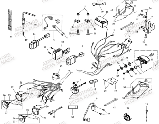 Faisceaux Electriques AZMOTORS Pièces Quad A300