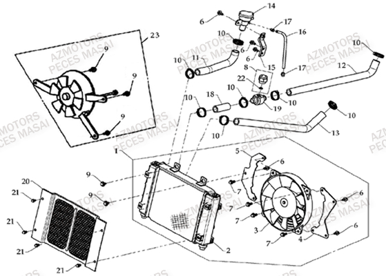 Radiateur AZMOTORS Pièces Quad A300