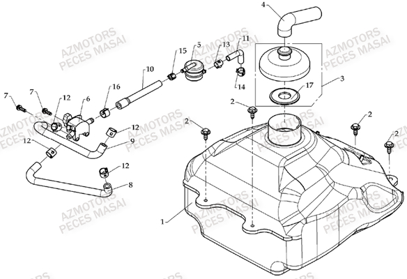 Reservoir AZMOTORS Pièces Quad A300