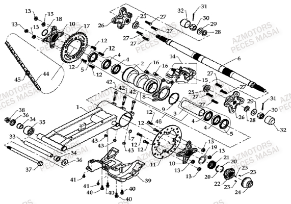 Train Arriere AZMOTORS Pièces Quad A300