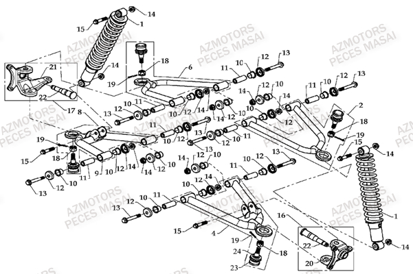 TRIANGLES DE DIRECTION AZMOTORS MASAI A300